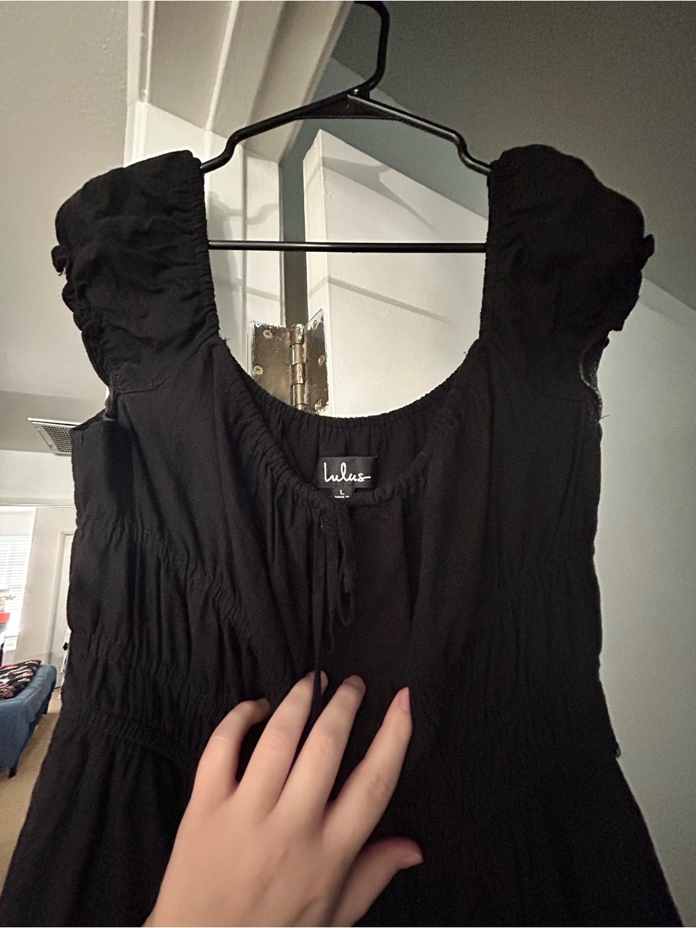 Lulus Black Womens Summer Dress - Classic Ruched Bodice - Picture 2 of 3